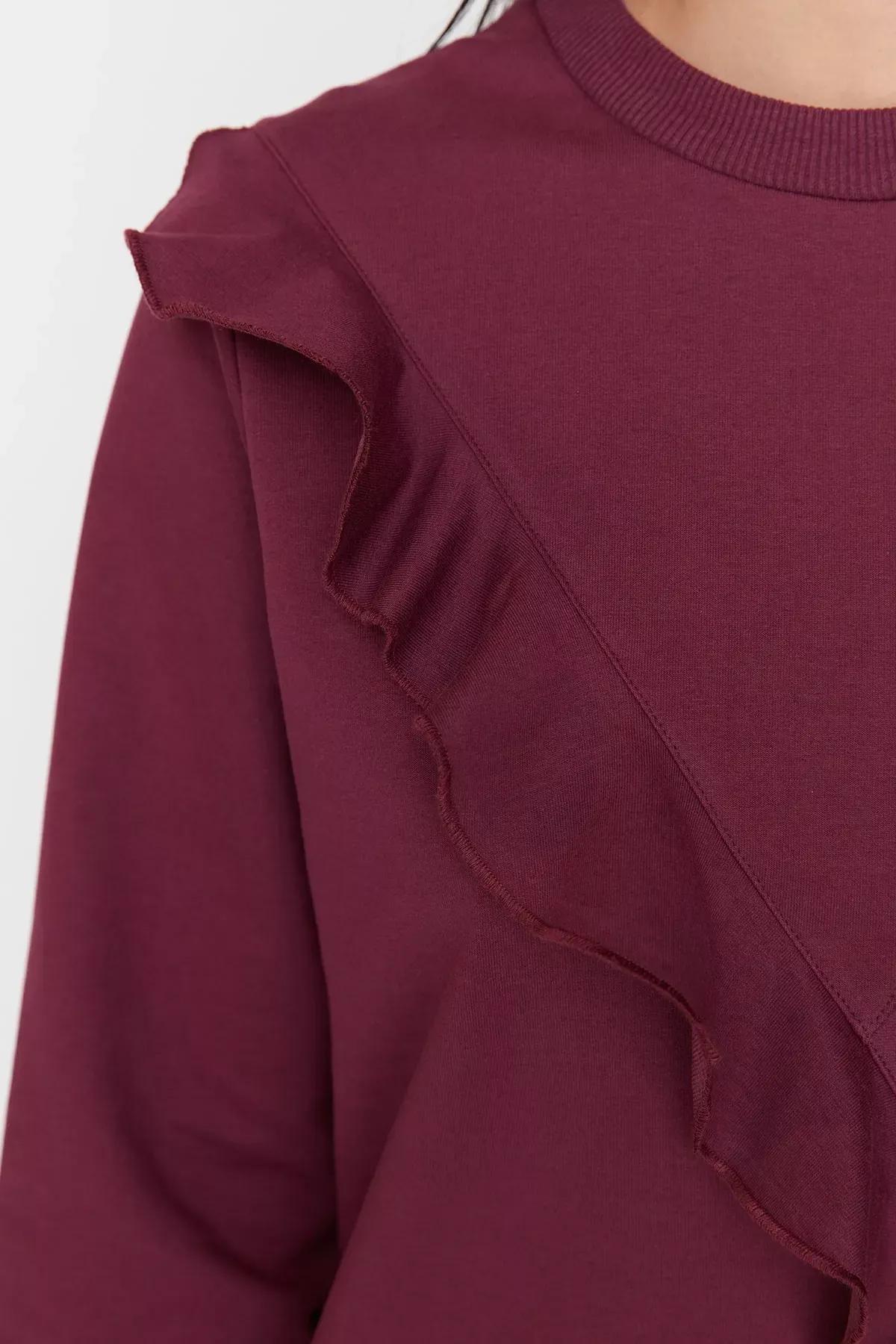 Purple Crew Neck Tunic, Purple, large image number 3