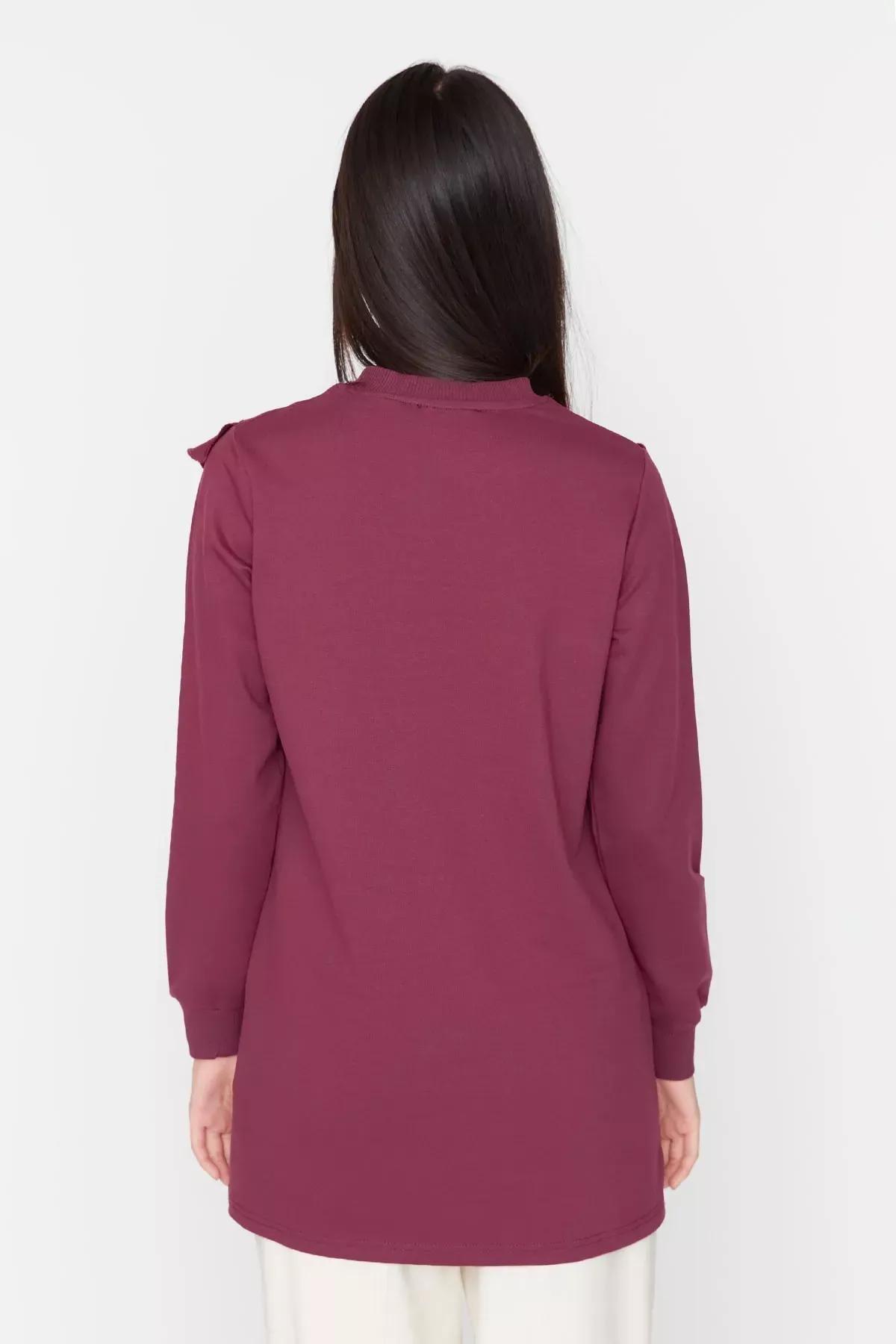 Purple Crew Neck Tunic, Purple, large image number 4