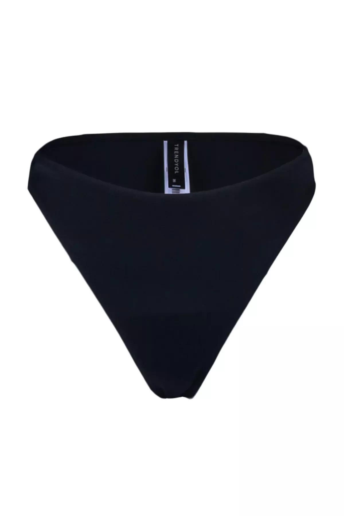 Black Plain Bikini Bottom, Black, medium