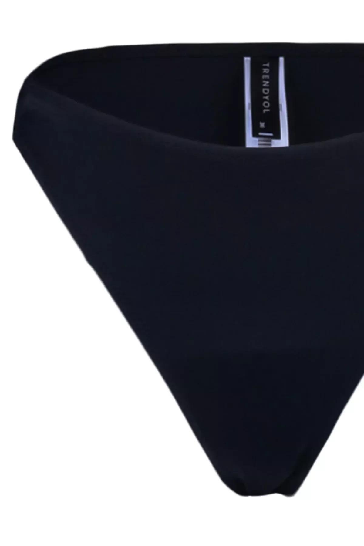 Black Plain Bikini Bottom, Black, medium