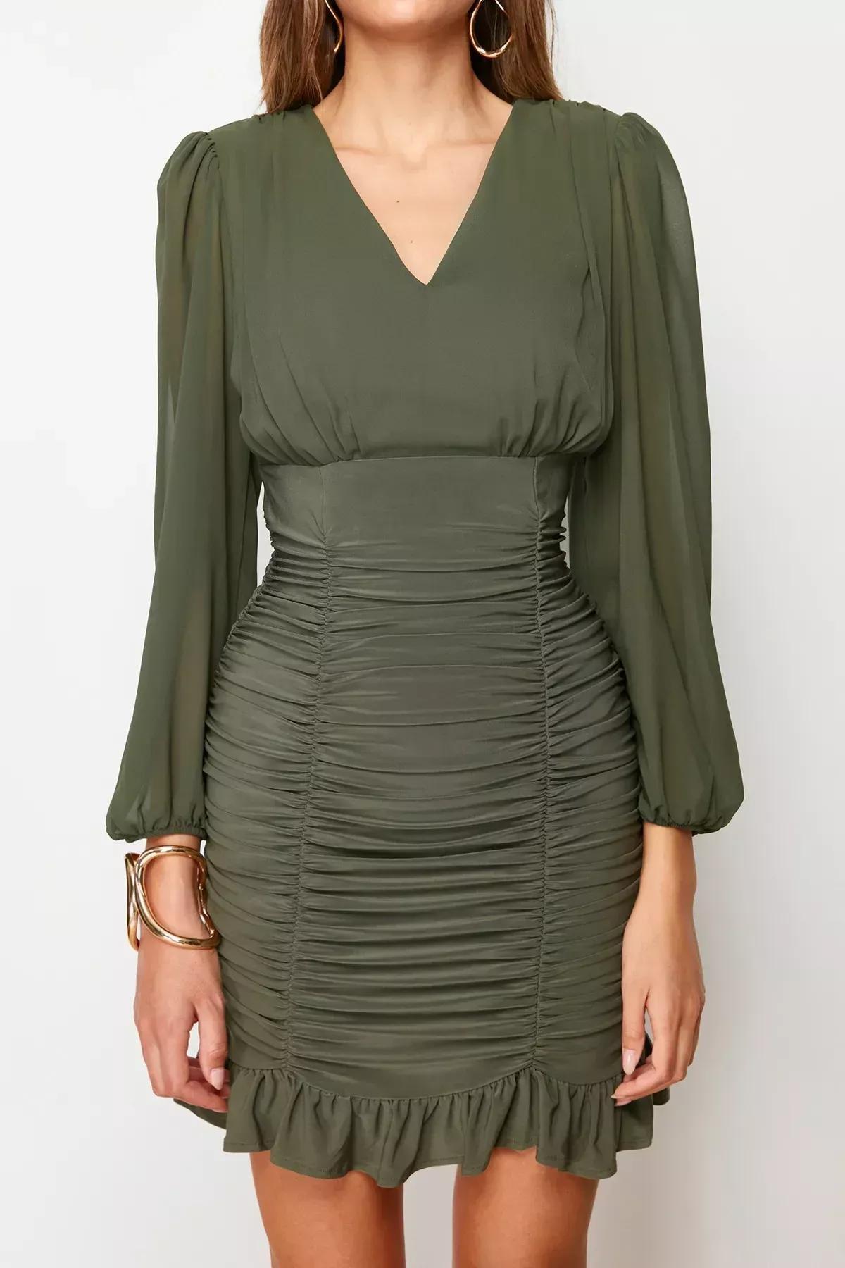 Khaki Bodycon Dress, Khaki, large image number 3