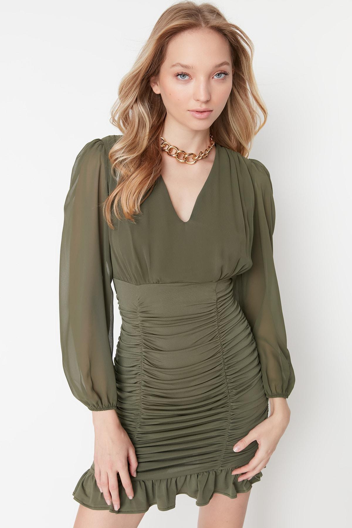 Trendyol - Khaki Bodycon Dress