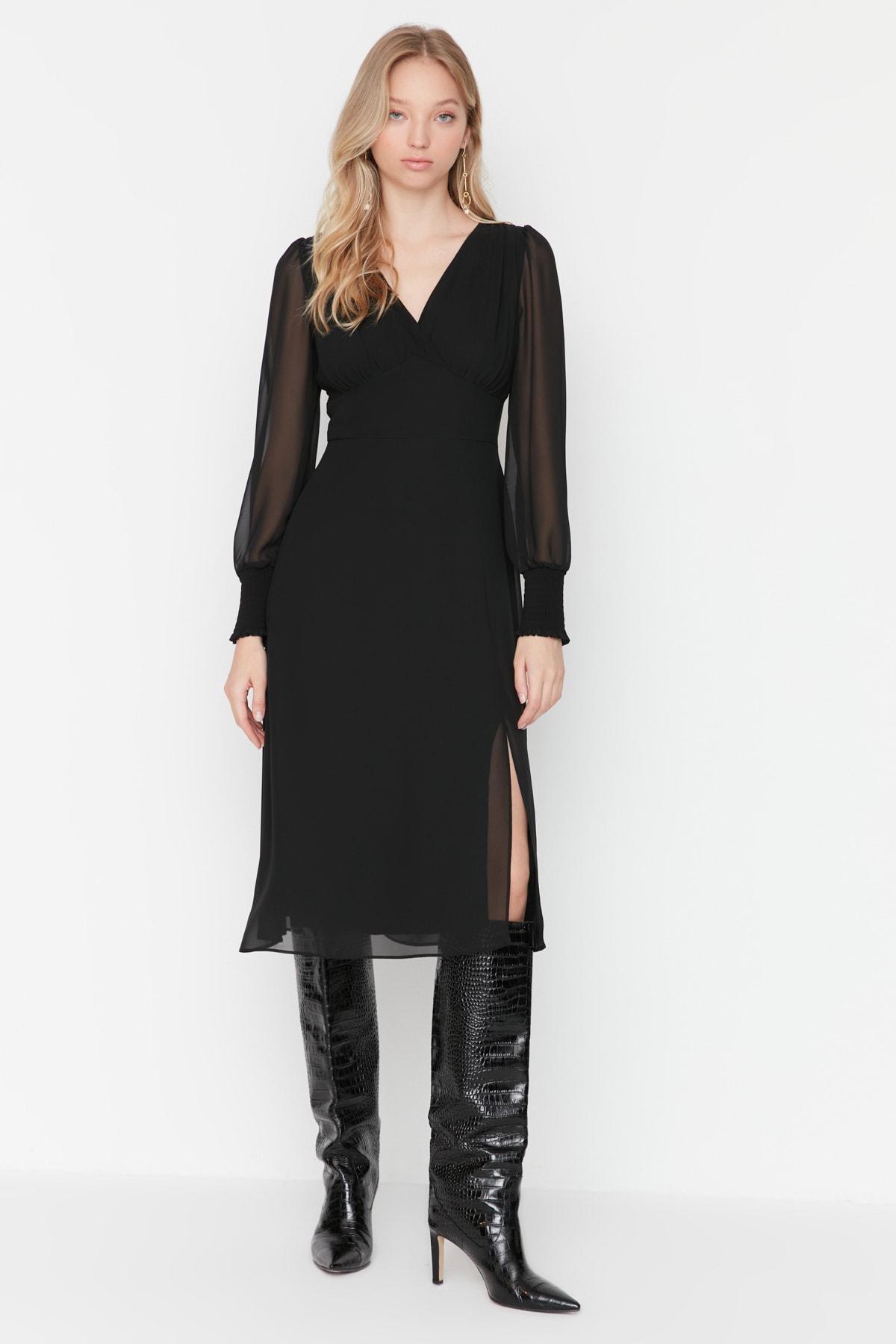 Black A-Line Dress, , large image number 0