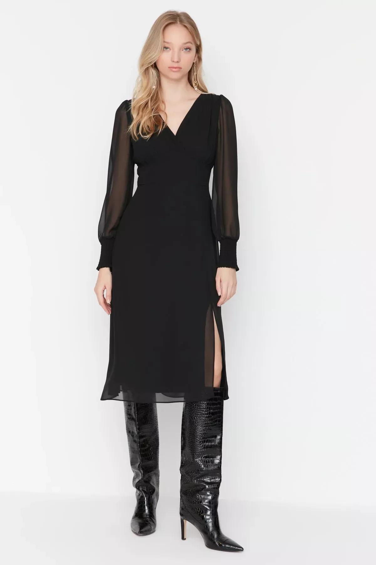 Black A-Line Dress, , large image number 0