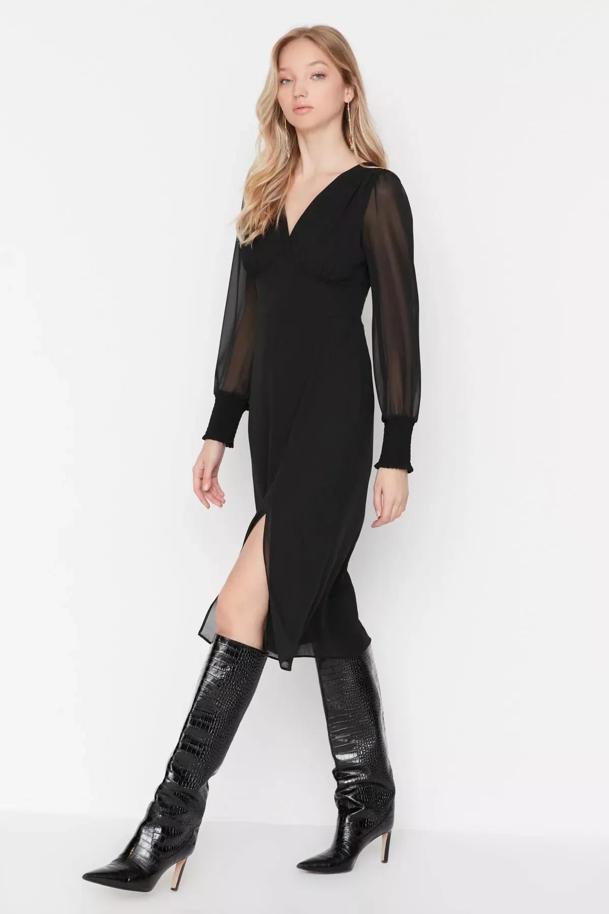 Black A-Line Dress, , large image number 1