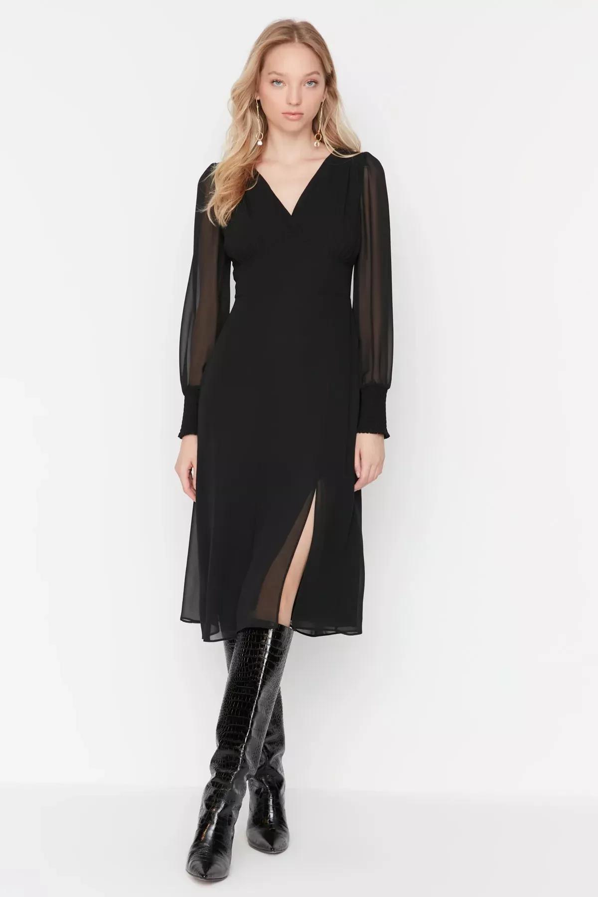 Black A-Line Dress, , large image number 2