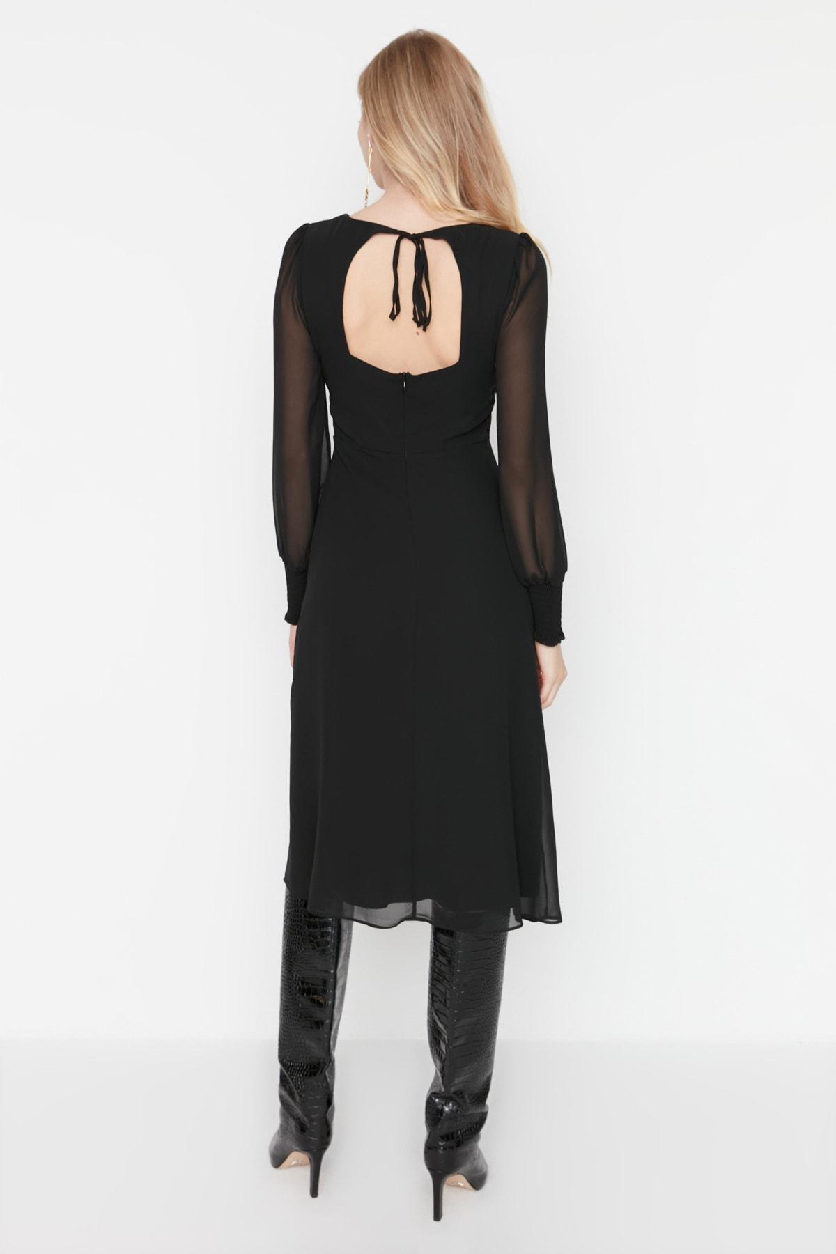 Black A-Line Dress, , large image number 4