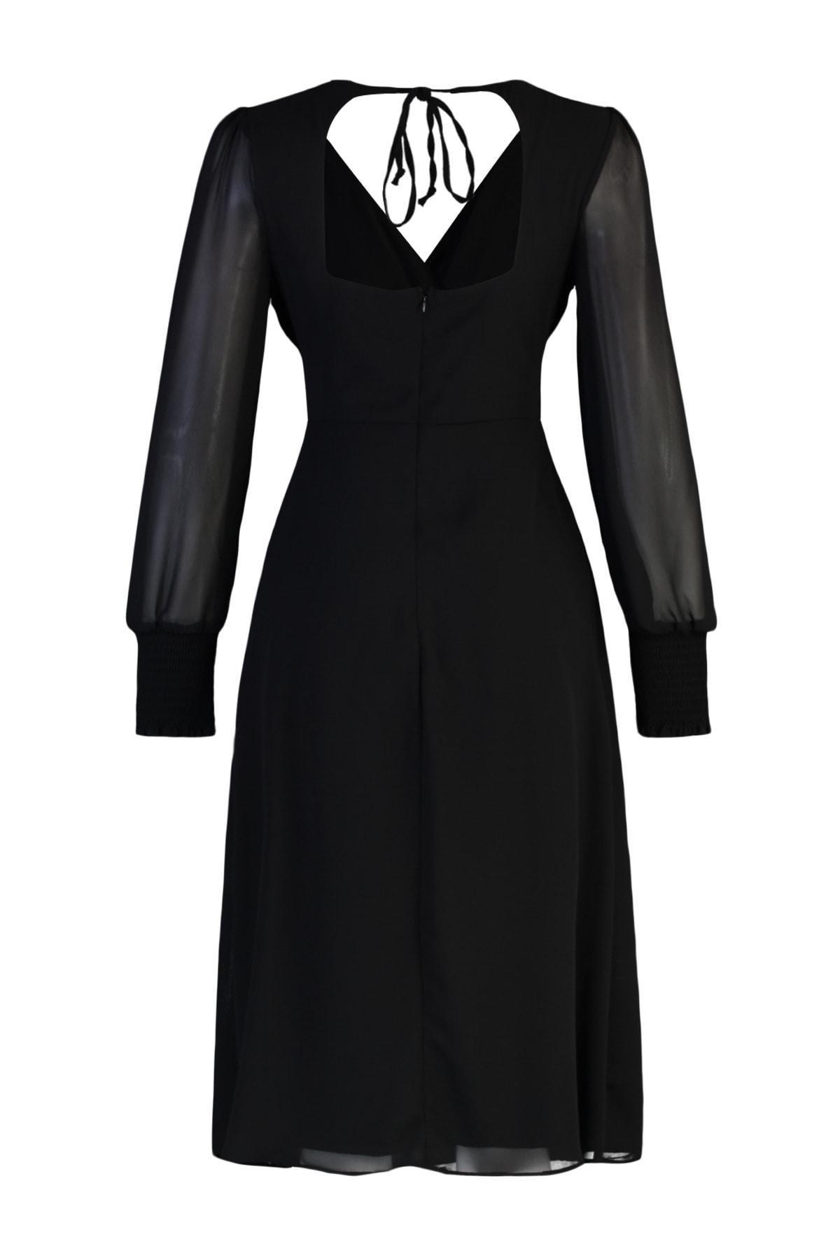 Black A-Line Dress, , large image number 8