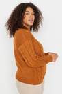 Trendyol - Brown Knitted Plus Size Sweater