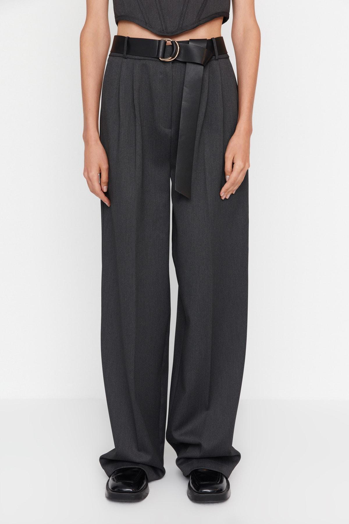 Trendyol - Gray Wide Leg Pants