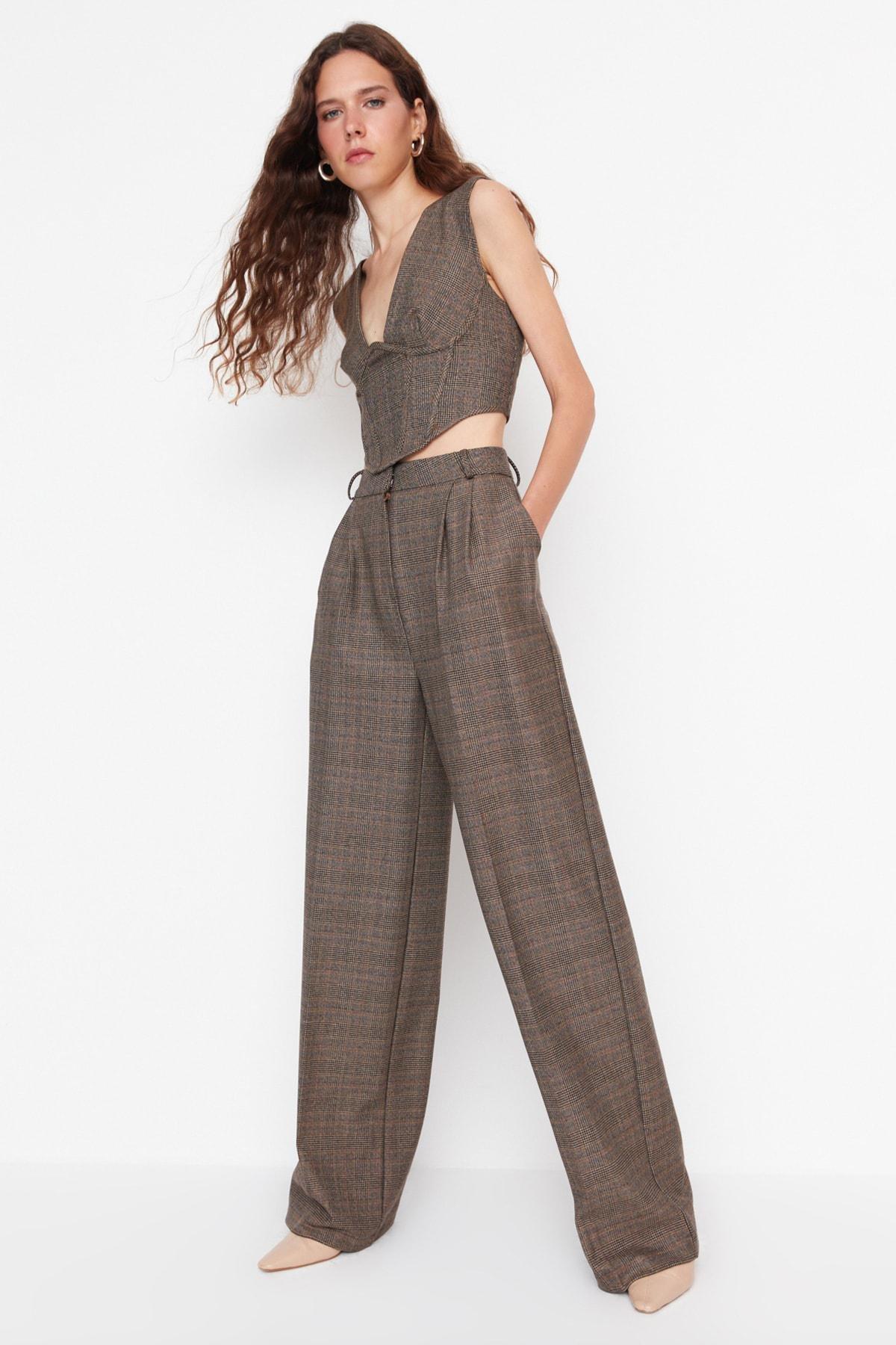 Brown Wide Leg Pants, , large image number 3