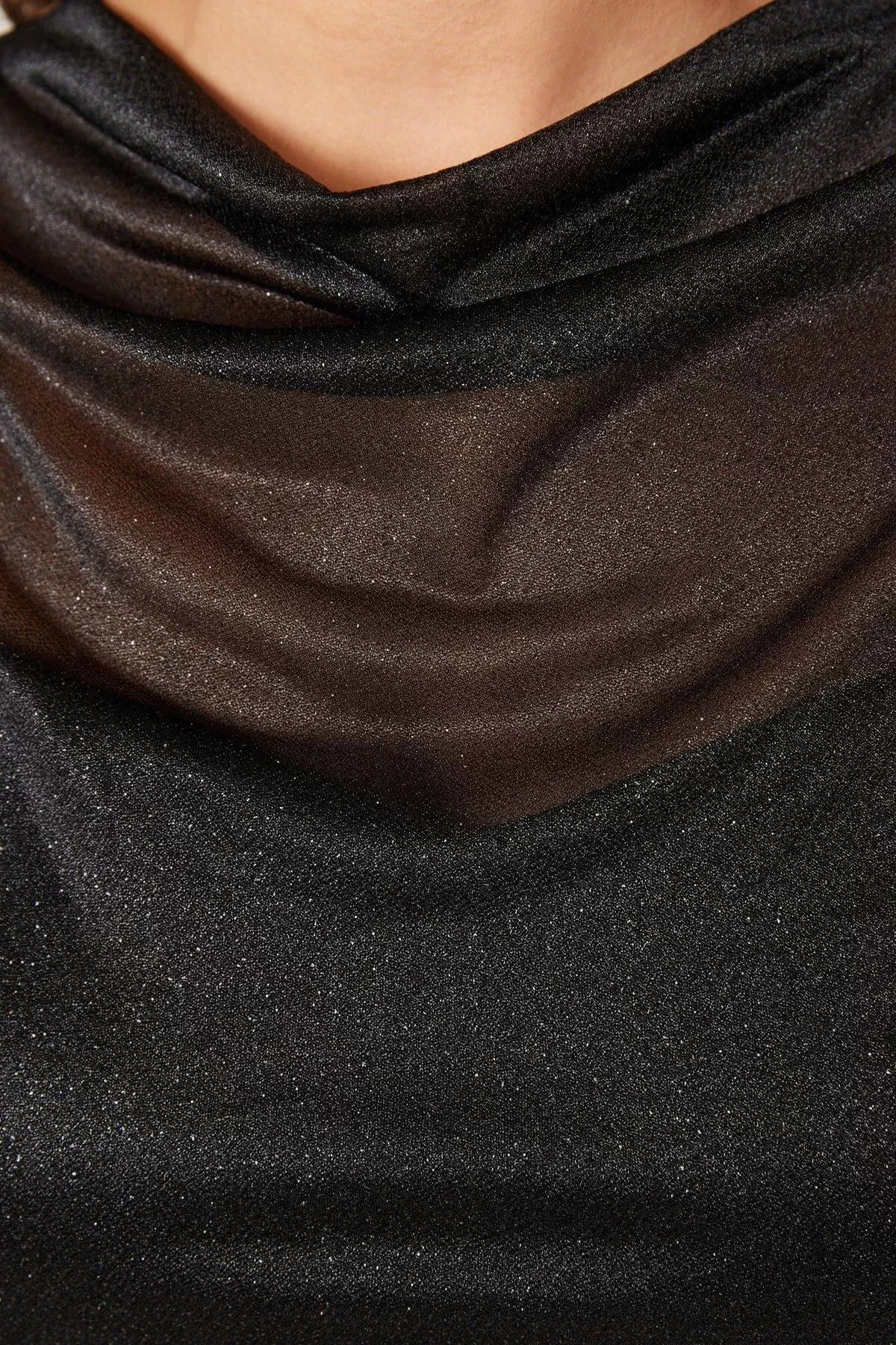 Black Skater Plus Size Dress, Black, large image number 2