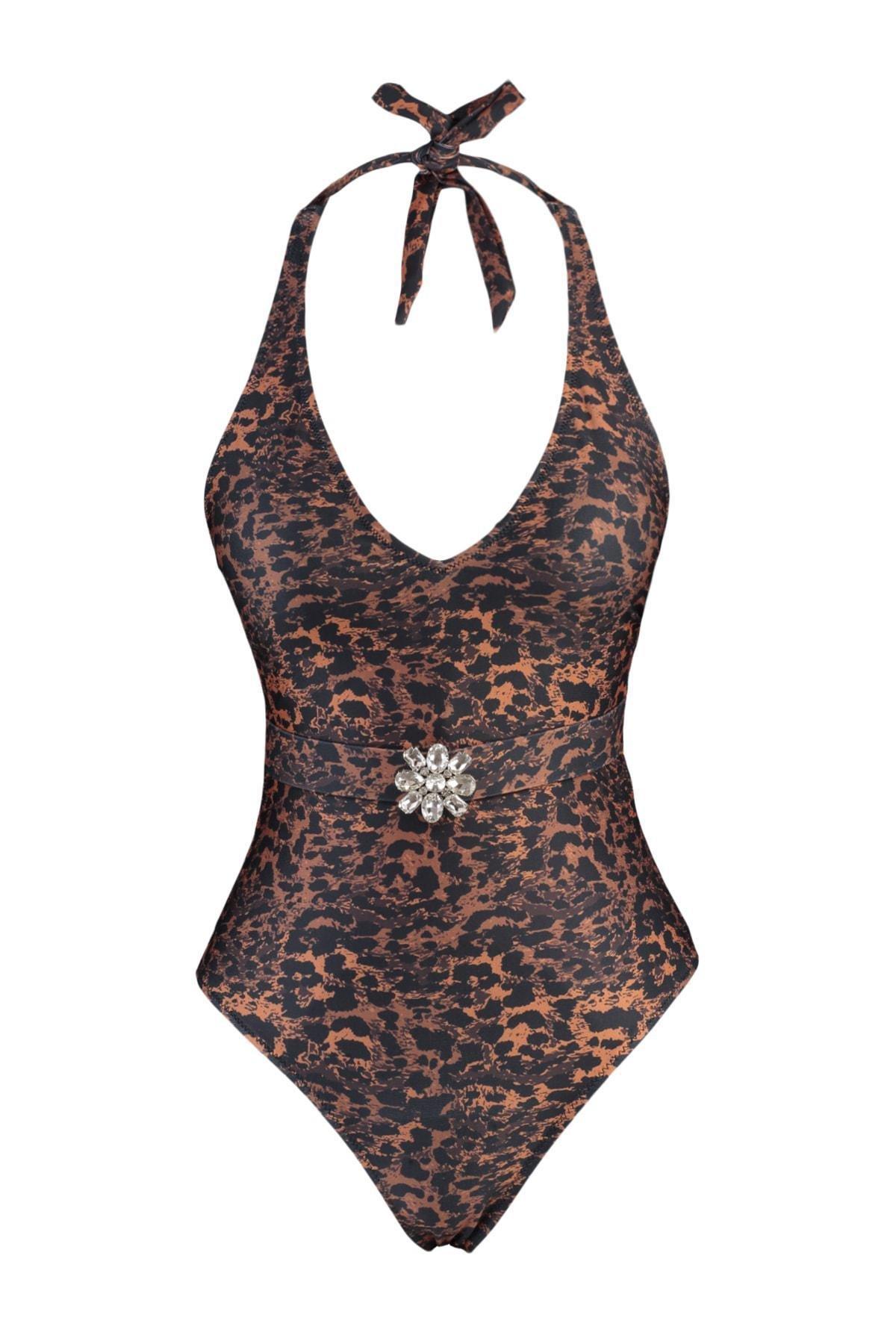 Trendyol - Multicolour Animal Print Swimsuit