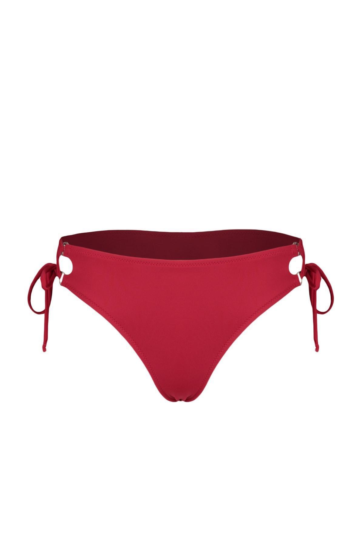 Trendyol - Red Plain Bikini Bottom