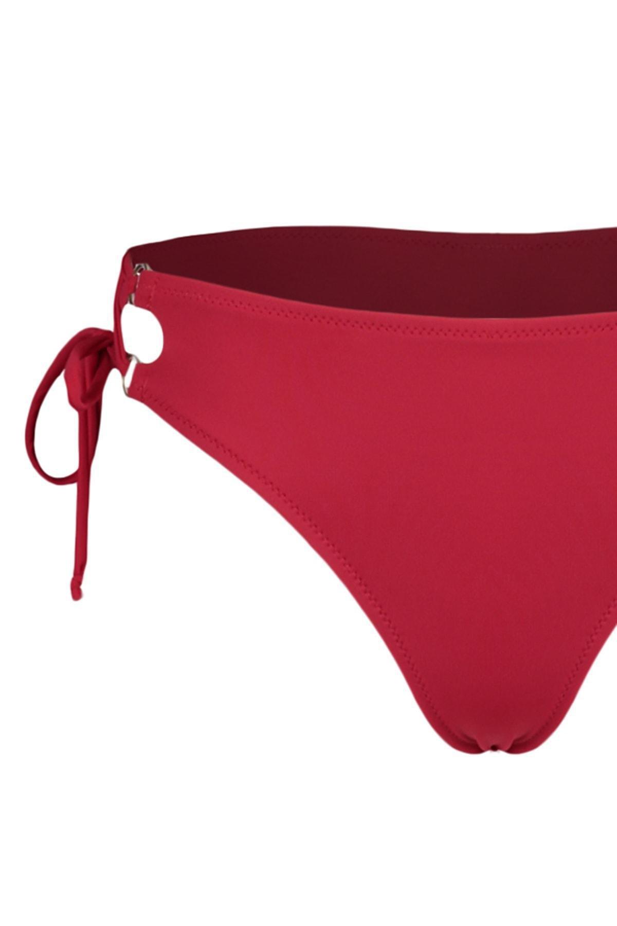 Trendyol - Red Plain Bikini Bottom