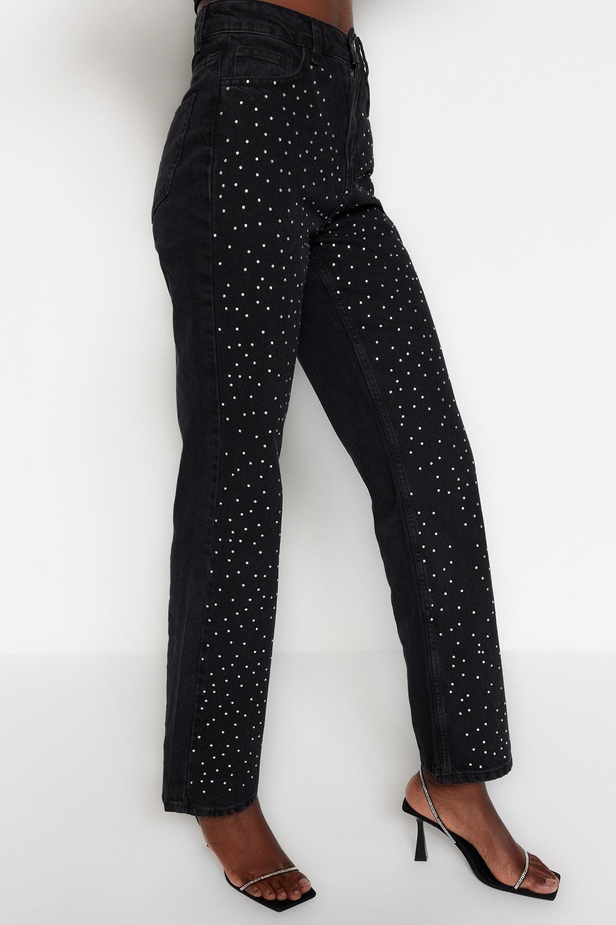 Black Wide Leg Jeans, , large image number 6
