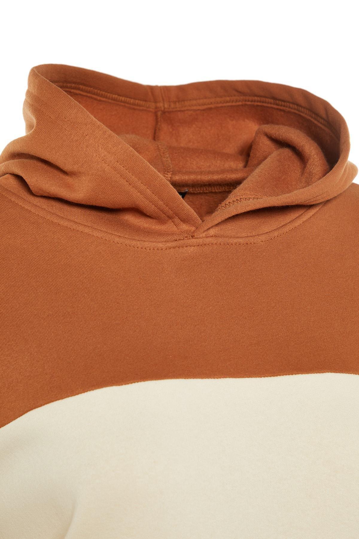 Trendyol - Brown Oversize Sweatshirt