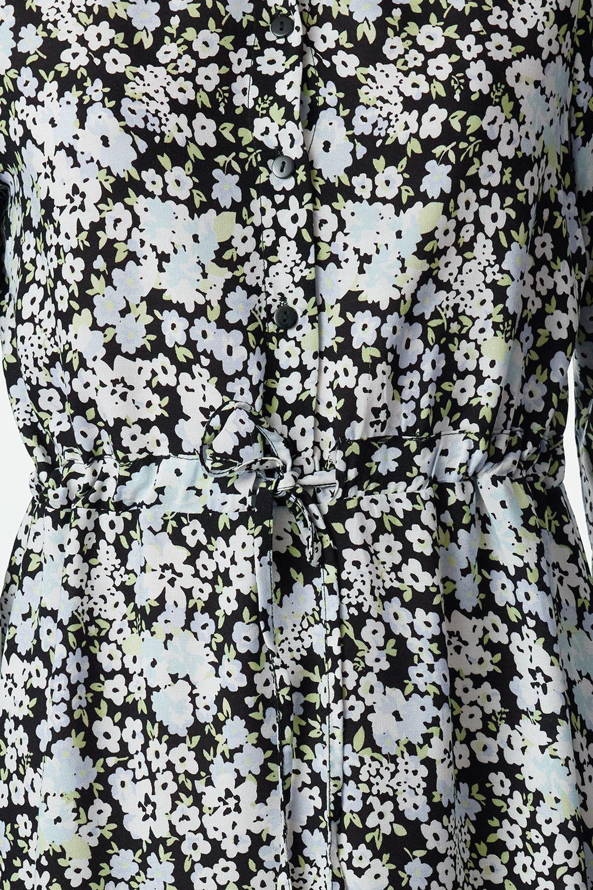 Black Floral Bohemian Mini Dress, , large image number 2