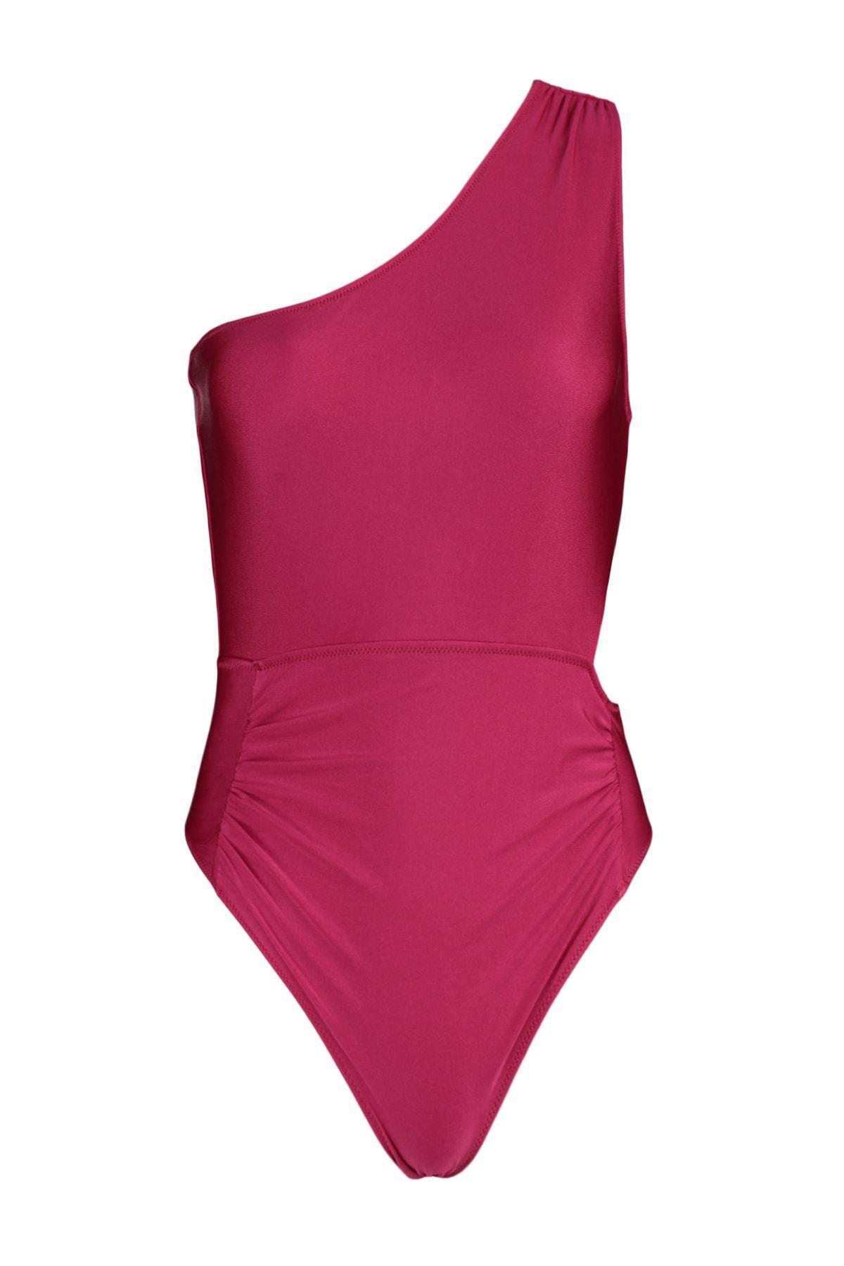 Trendyol - Purple One Strap Swimsuit