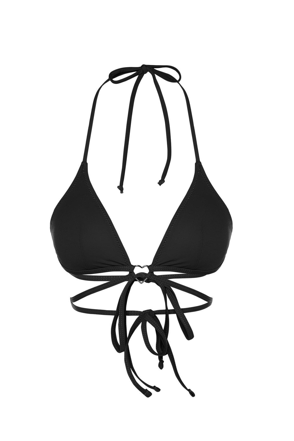 Trendyol - Black Bustier Bikini Top