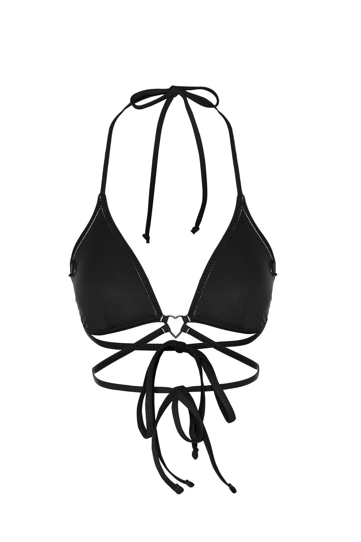 Trendyol - Black Bustier Bikini Top