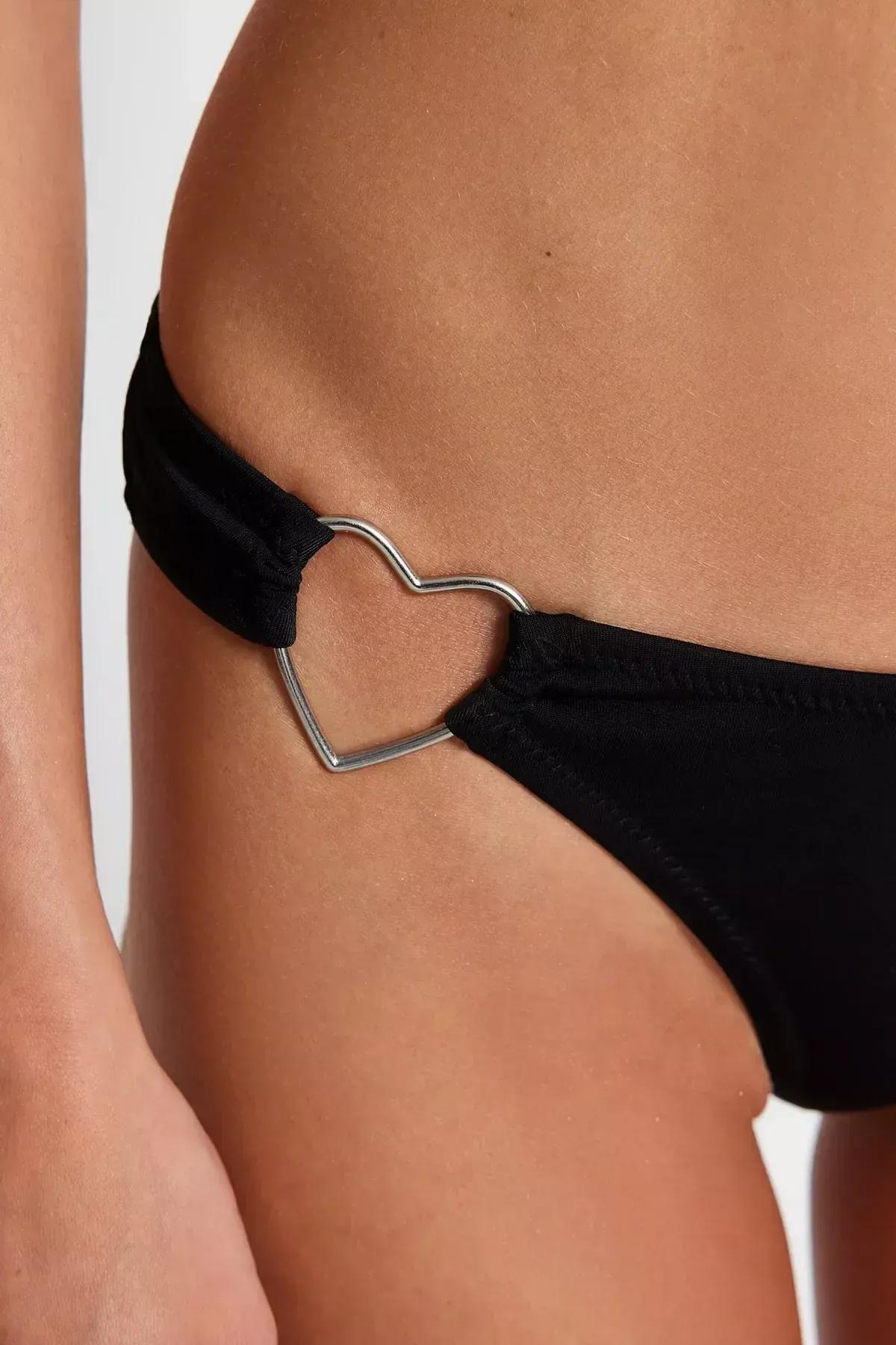 Black Accessorized Regular Leg Bikini Bottoms, , large image number 4