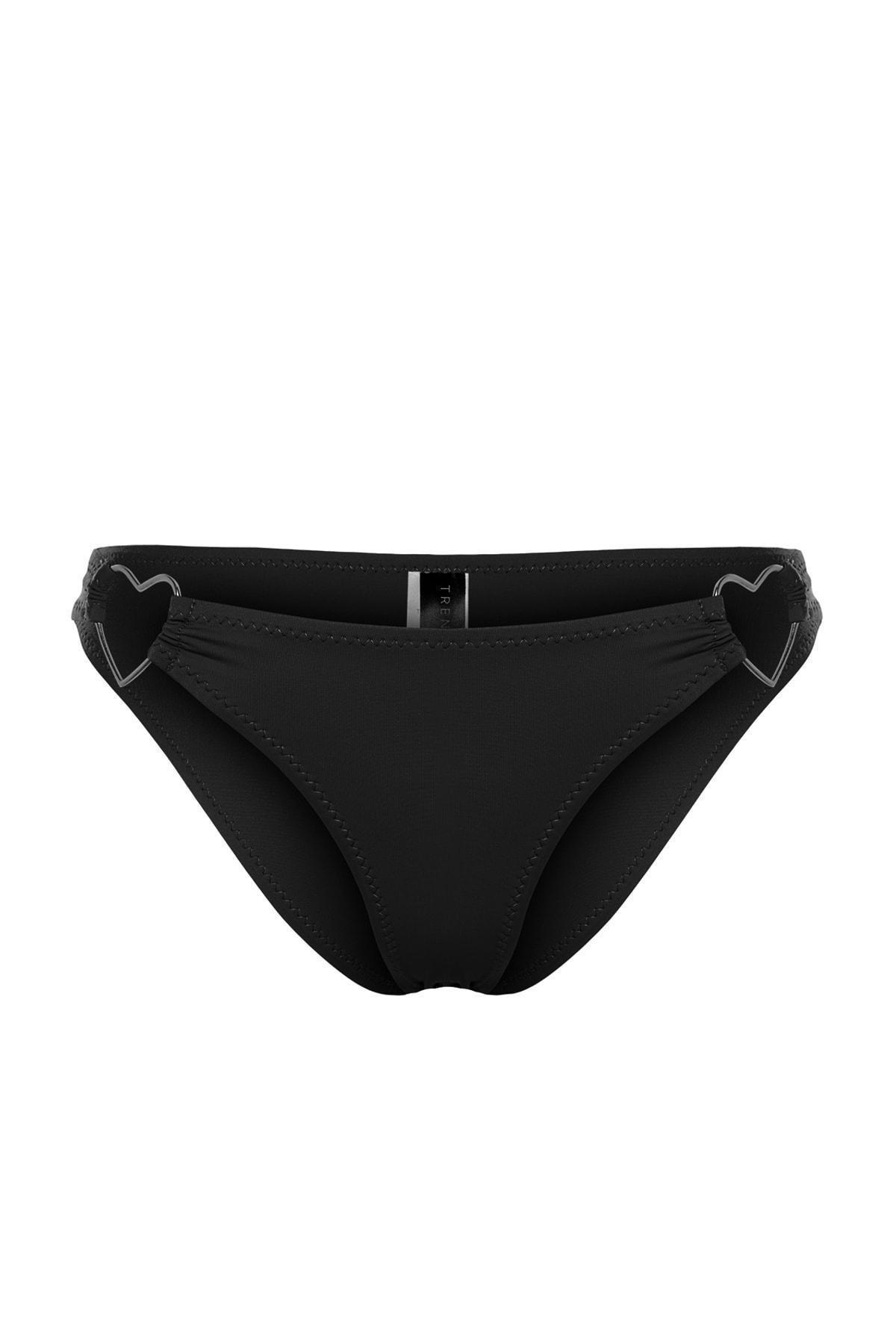 Trendyol - Black Accessorized Regular Leg Bikini Bottoms