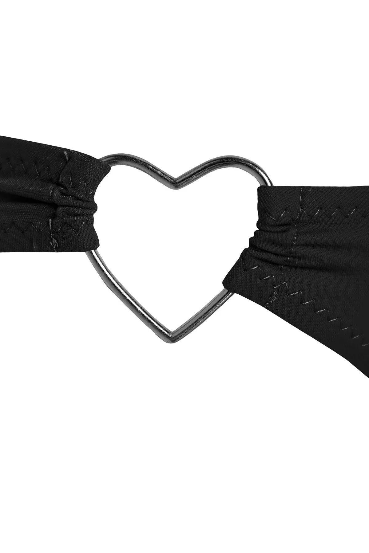 قطعة بيكيني سفلية بقصة عادية مزينة بإكسسوارات، أسود, Black, large image number 6