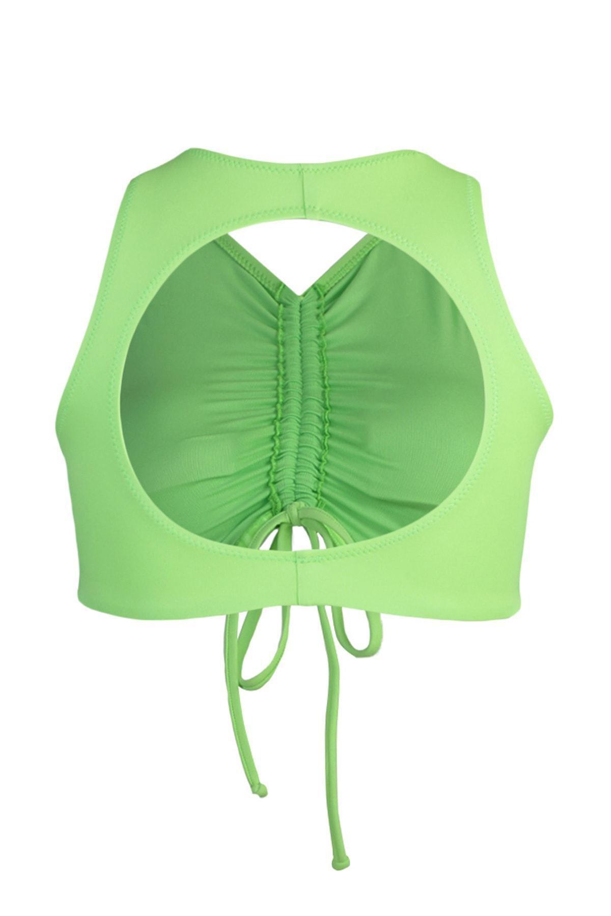 Trendyol - Green Ruffle Underwire Bikini Top