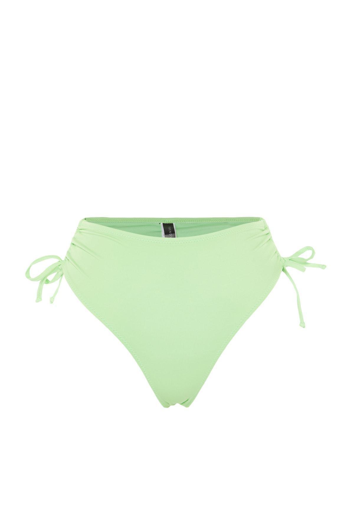Trendyol - Green Ruffle Bikini Bottom