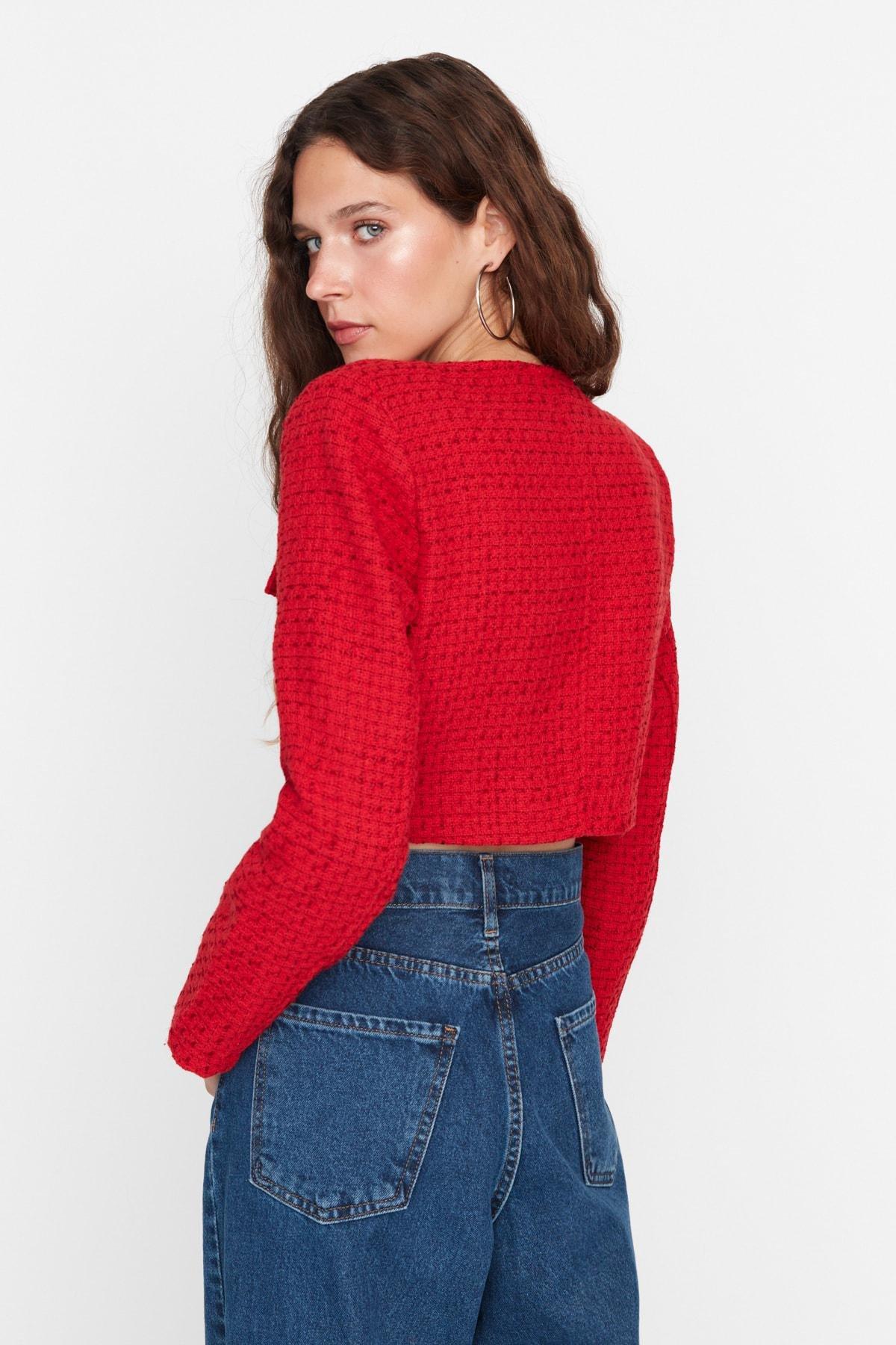 Red Lapel Collar Jacket, , large image number 6