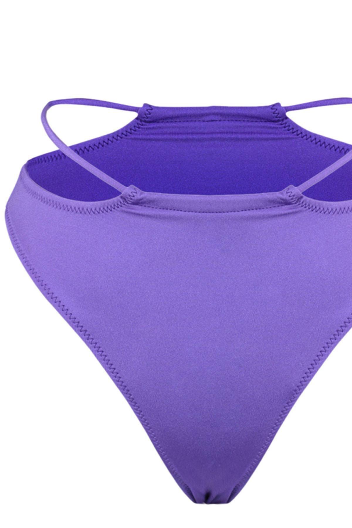 Trendyol - Purple Saks Cut Out Bikini Bottoms