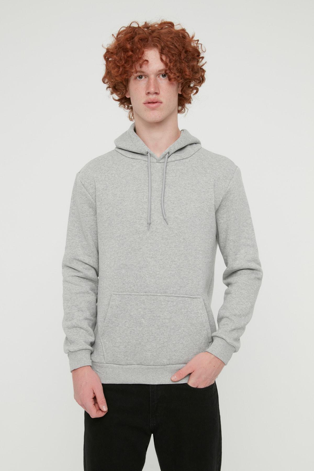 Gray Hooded Sweatshirt, , medium