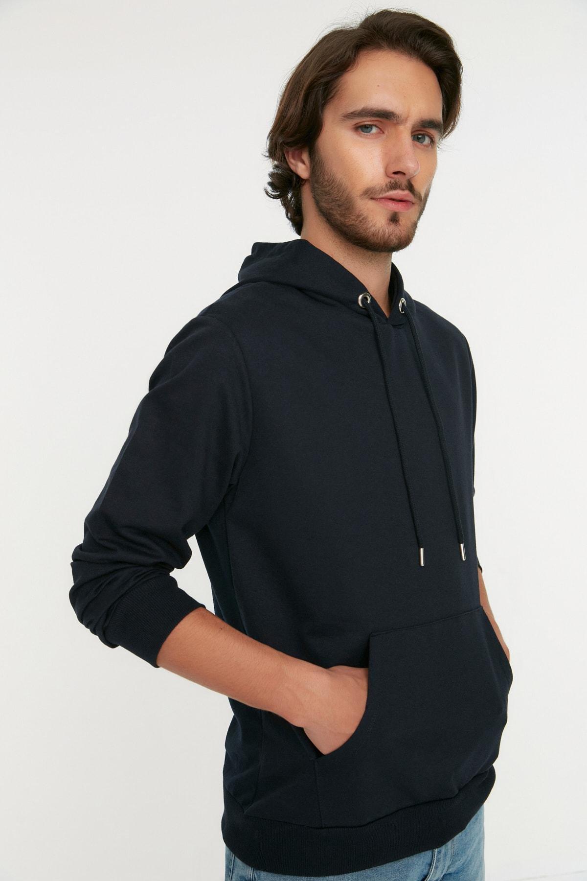 Green Mens Basic Regular/Regular Cut Hoodie. Kangaroo Pocket Long Sleeve Sweatshirt., Single, , large image number 2