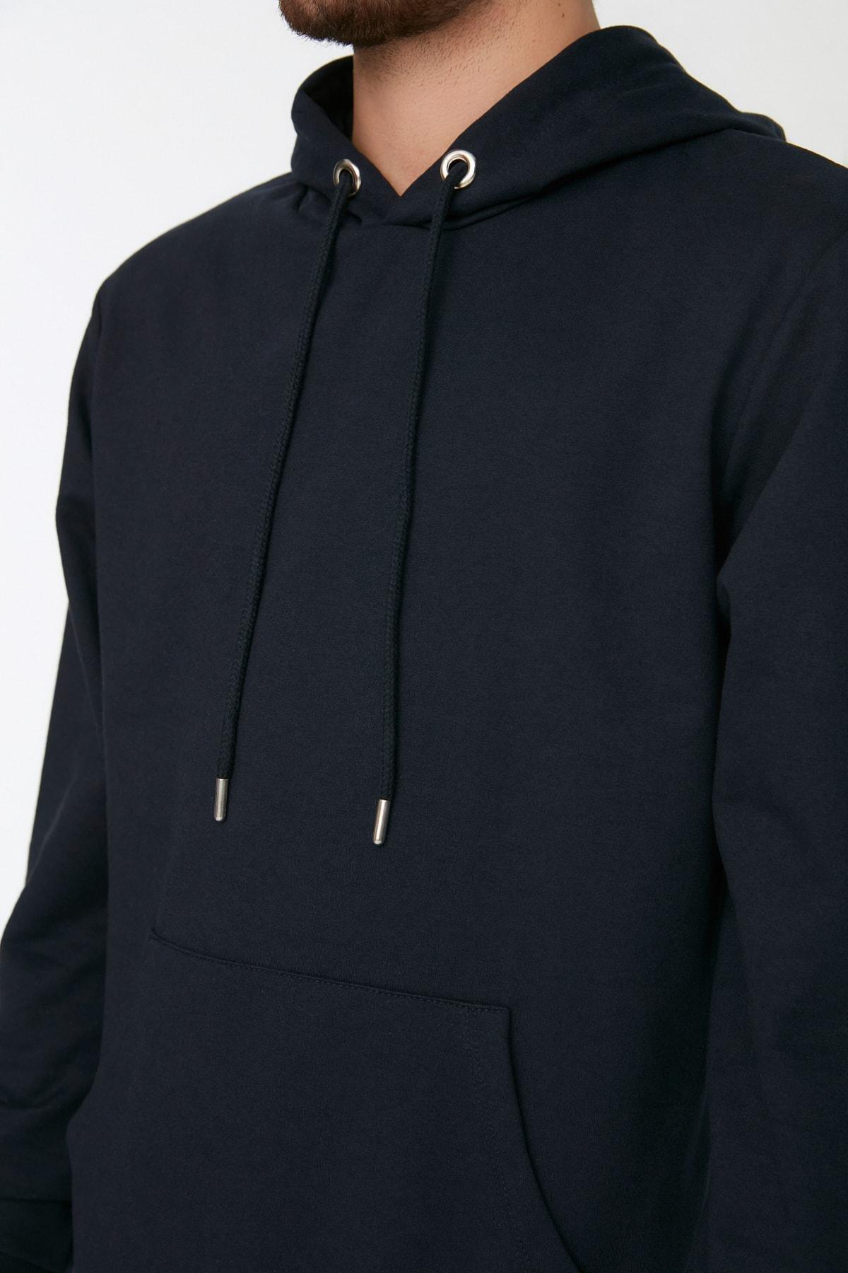 Green Mens Basic Regular/Regular Cut Hoodie. Kangaroo Pocket Long Sleeve Sweatshirt., Single, , large image number 9