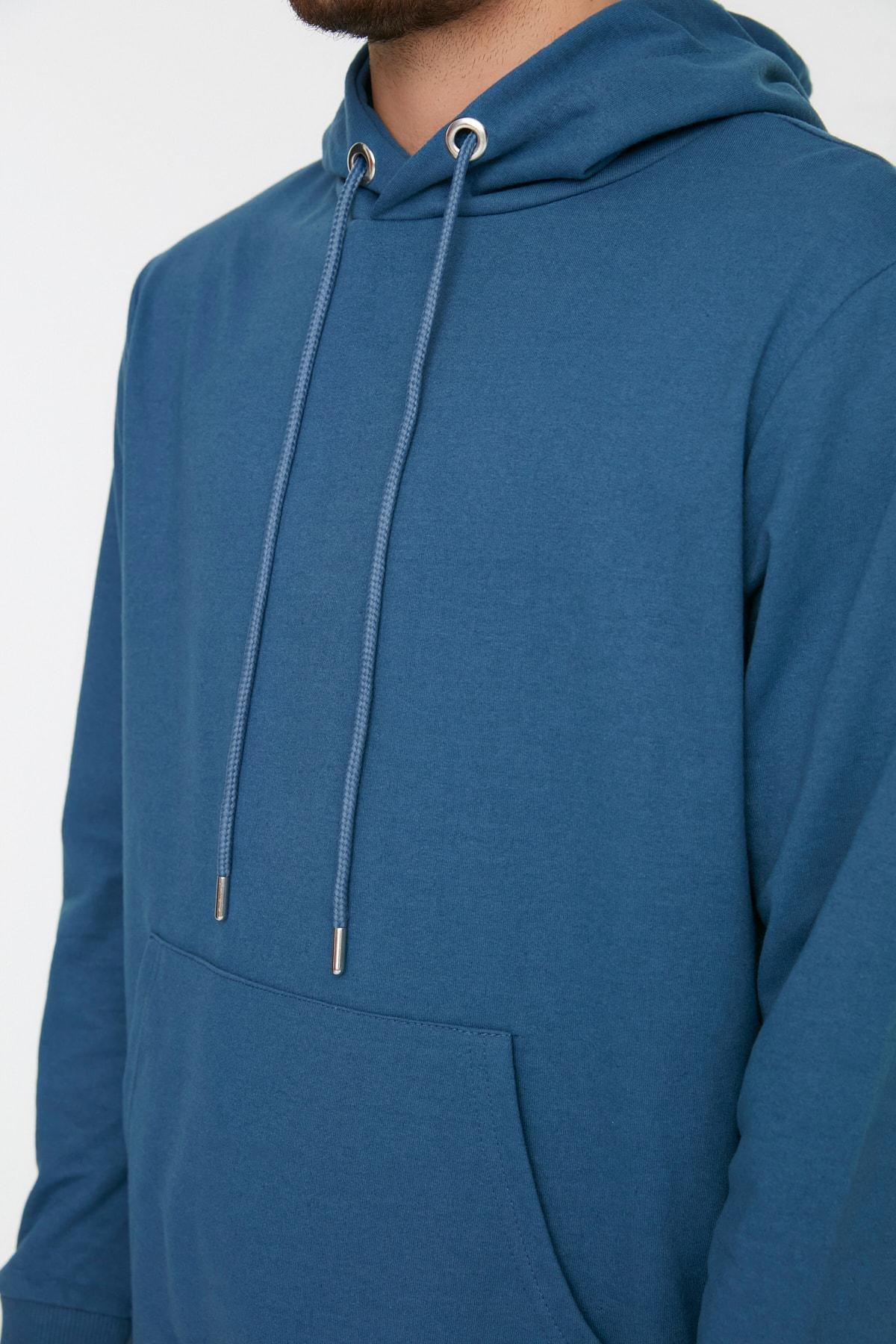 Green Mens Basic Regular/Regular Cut Hoodie. Kangaroo Pocket Long Sleeve Sweatshirt., Single, , large image number 10