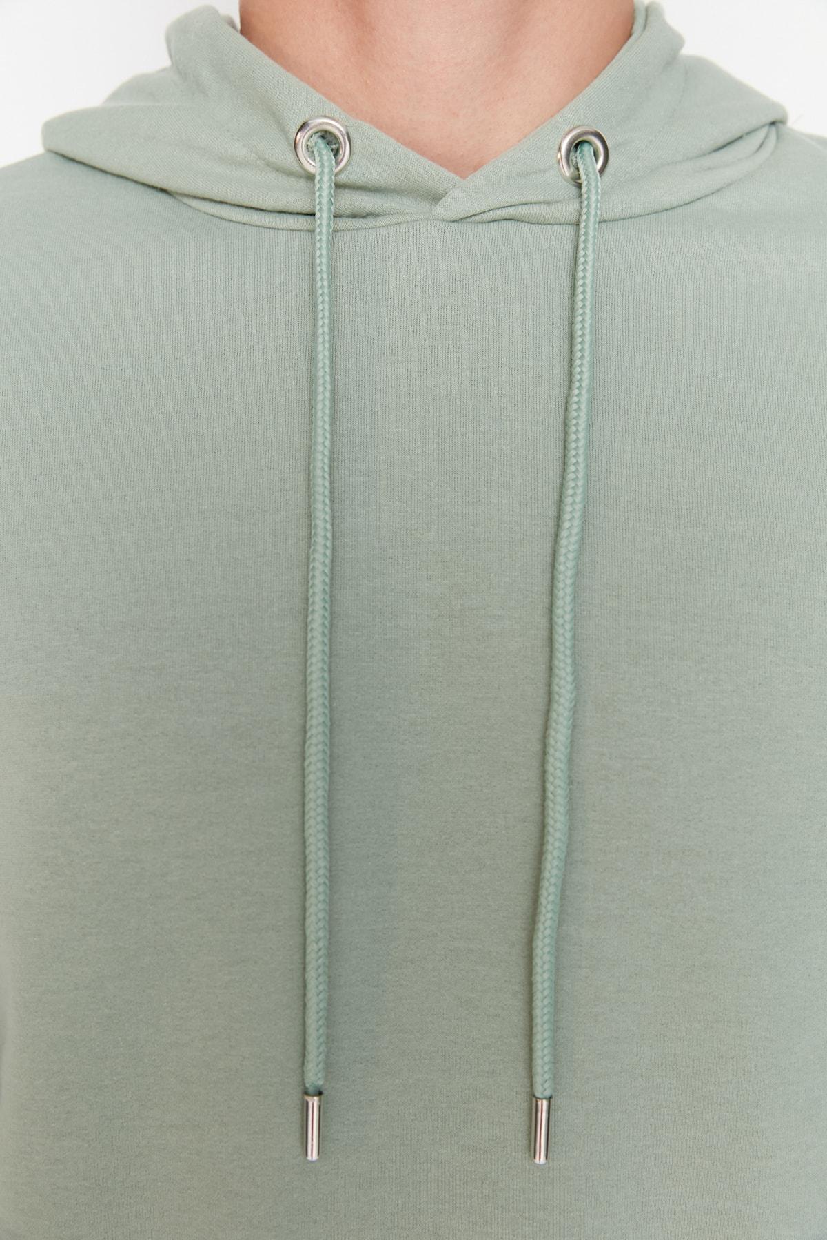 Green Mens Basic Regular/Regular Cut Hoodie. Kangaroo Pocket Long Sleeve Sweatshirt., Single, , large image number 11
