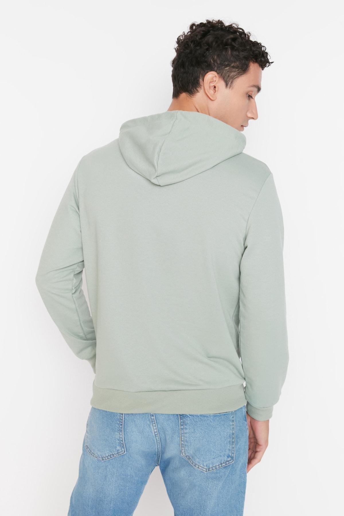 Green Mens Basic Regular/Regular Cut Hoodie. Kangaroo Pocket Long Sleeve Sweatshirt., Single, , large image number 17