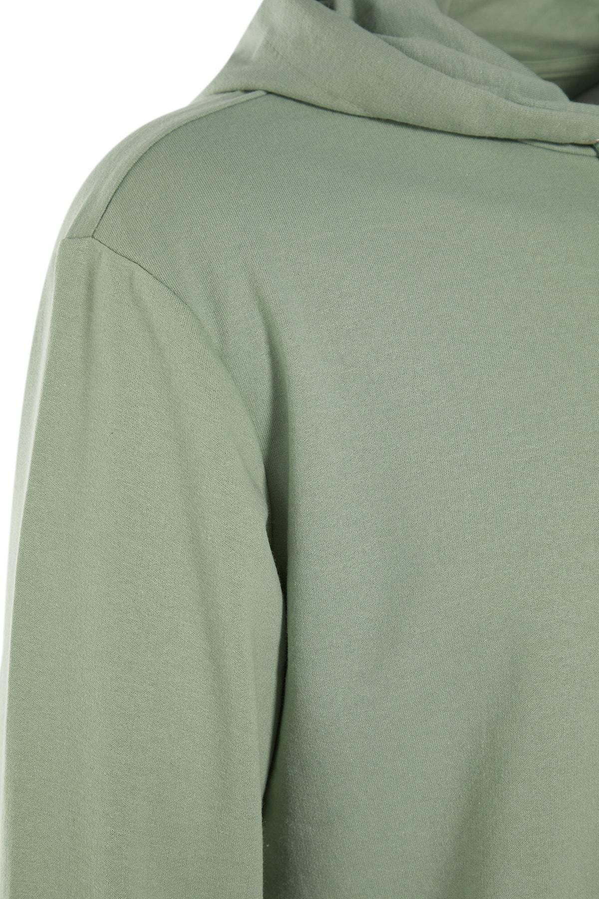 Green Mens Basic Regular/Regular Cut Hoodie. Kangaroo Pocket Long Sleeve Sweatshirt., Single, , large image number 20