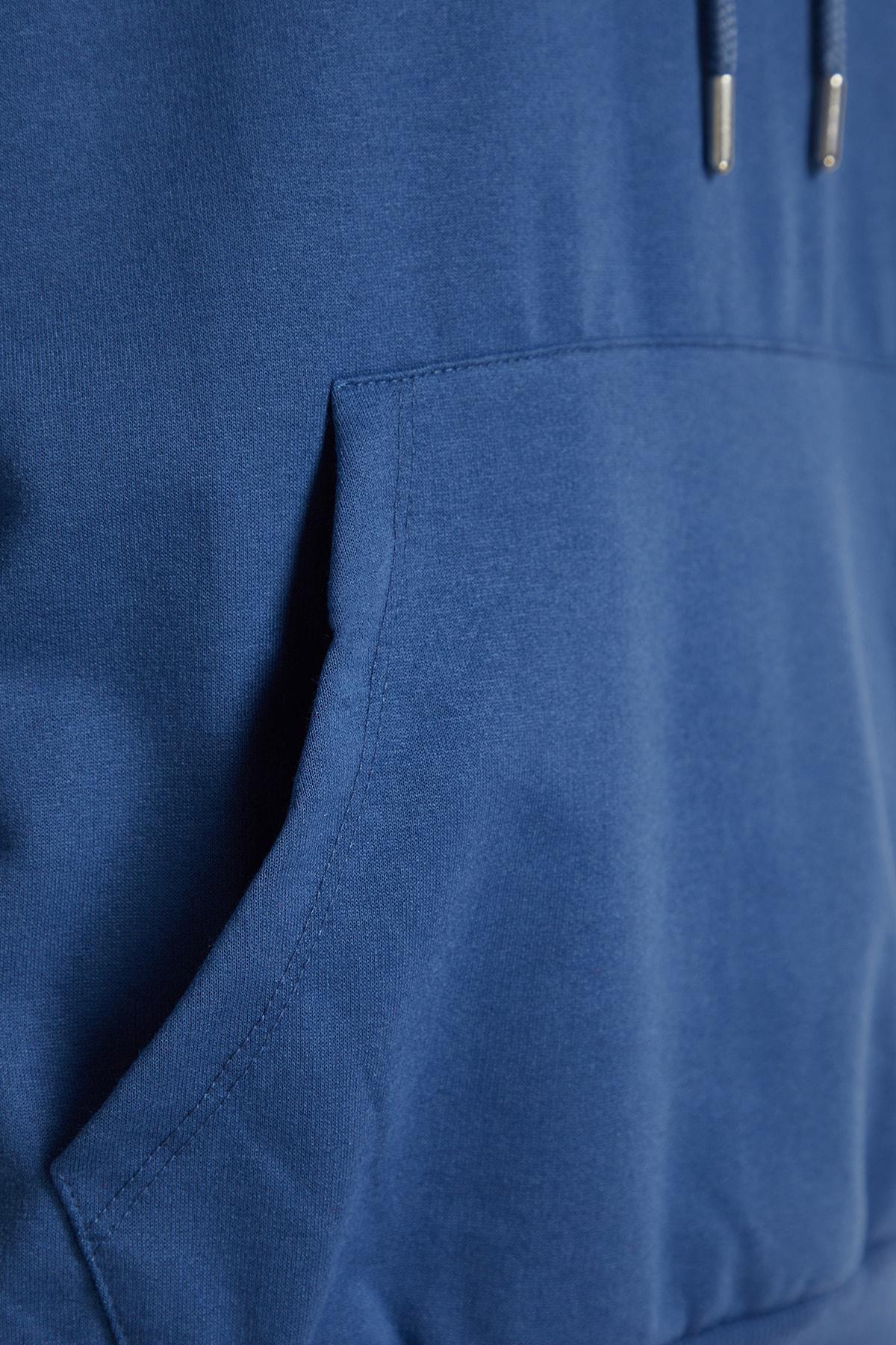 Green Mens Basic Regular/Regular Cut Hoodie. Kangaroo Pocket Long Sleeve Sweatshirt., Single, , large image number 21