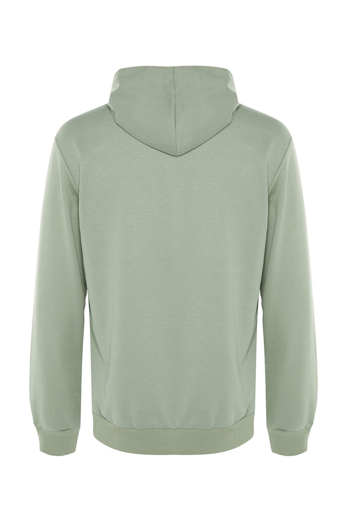Green Mens Basic Regular/Regular Cut Hoodie. Kangaroo Pocket Long Sleeve Sweatshirt., Single, , large image number 22