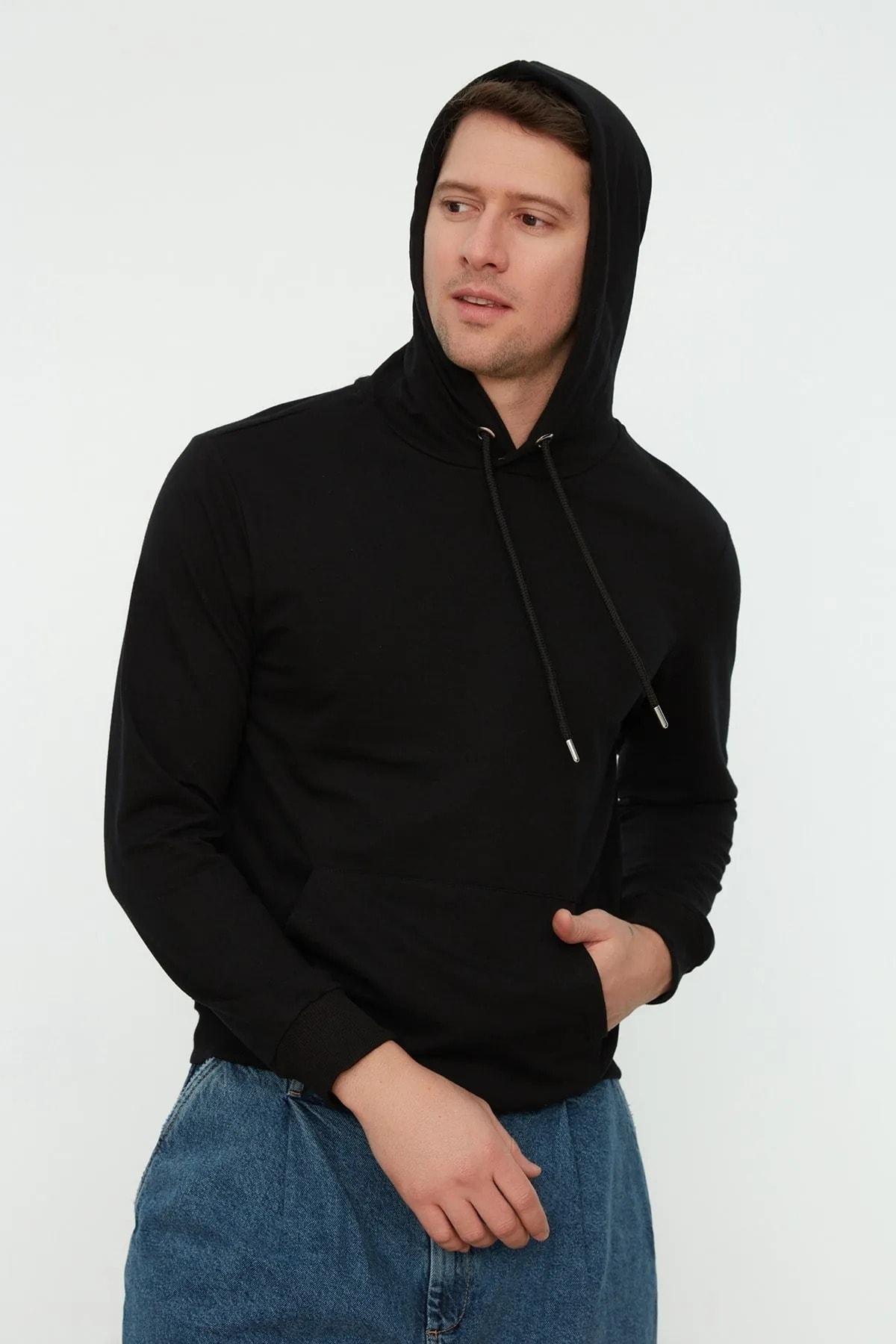 Black Hooded Sweatshirt, , large image number 3