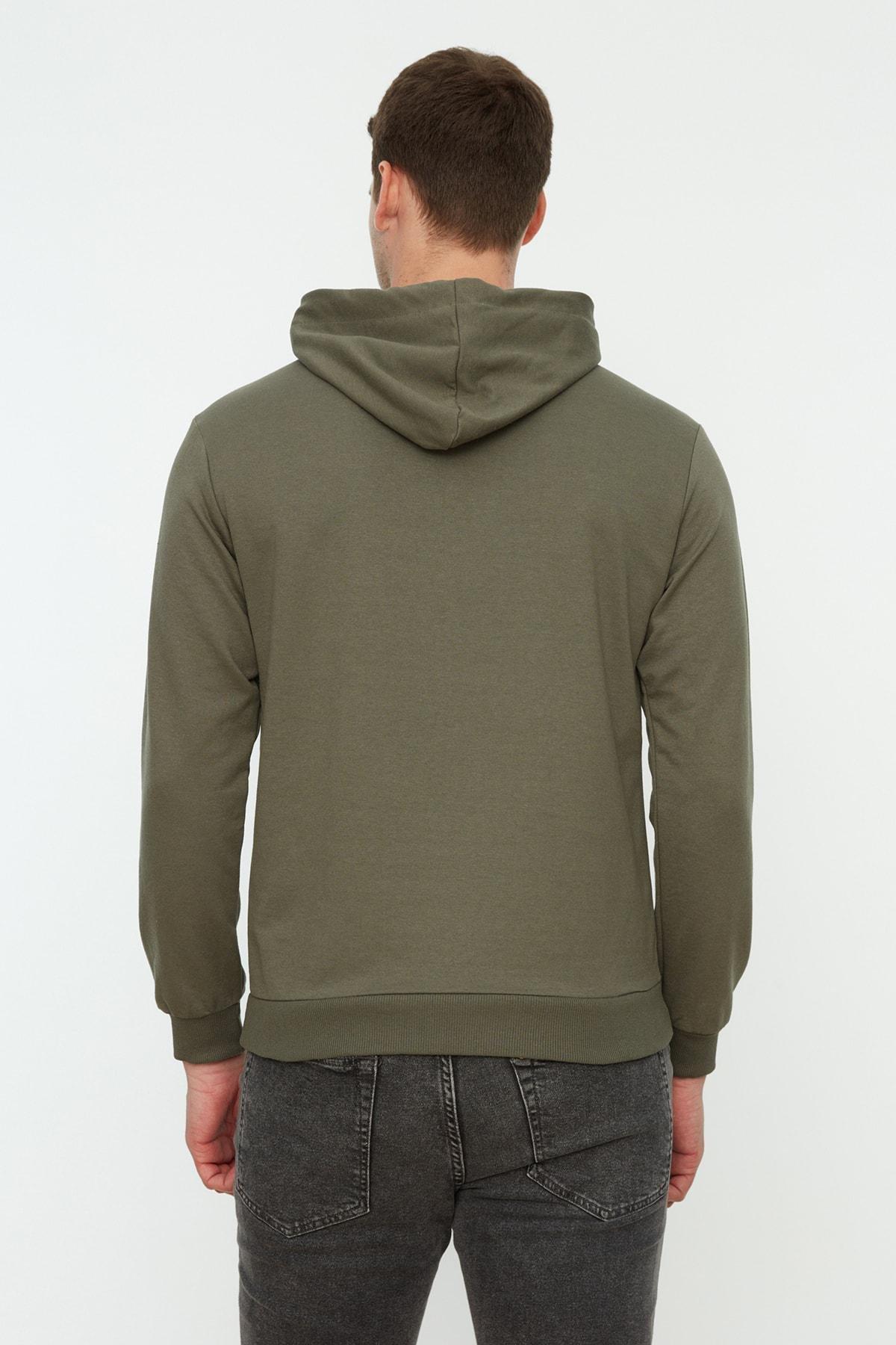 Khaki Hooded Sweatshirt, , large image number 7