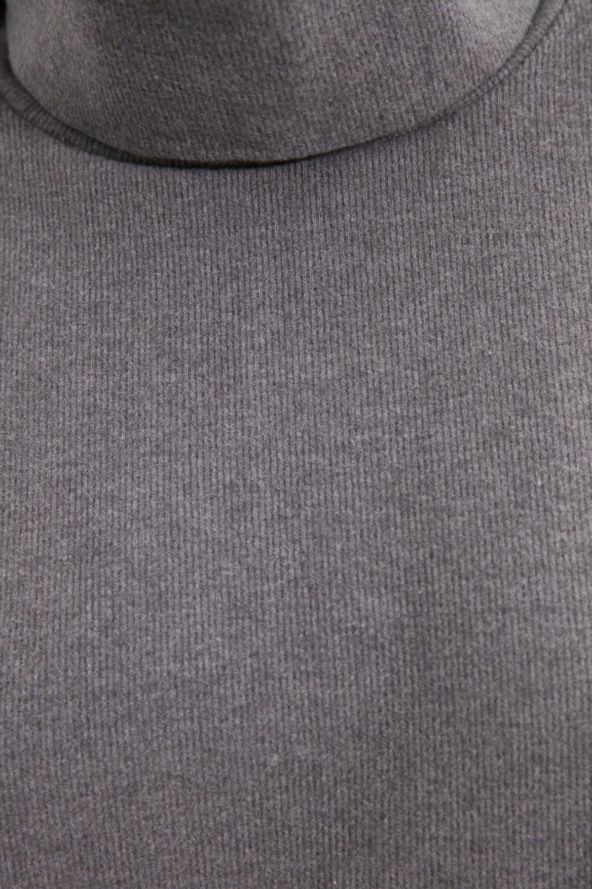 Grey Turtleneck Shift Dress, Gray, large image number 10