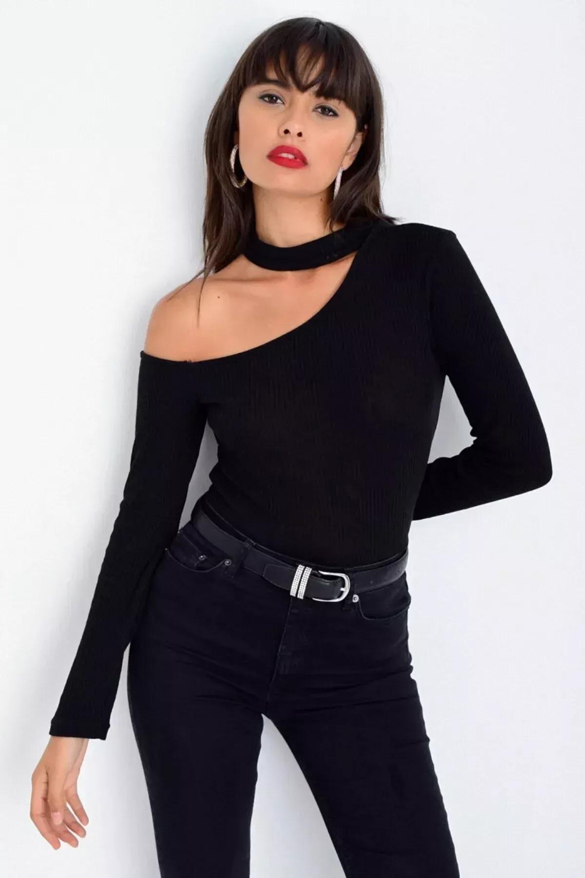 Black Bodycon Blouse, , large image number 3