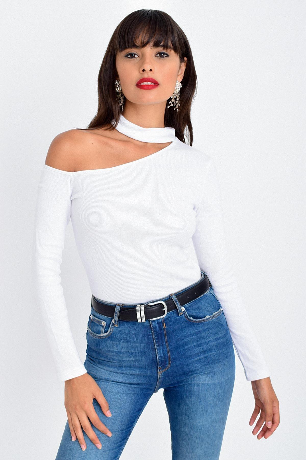 White Bodycon Top, White, large image number 6
