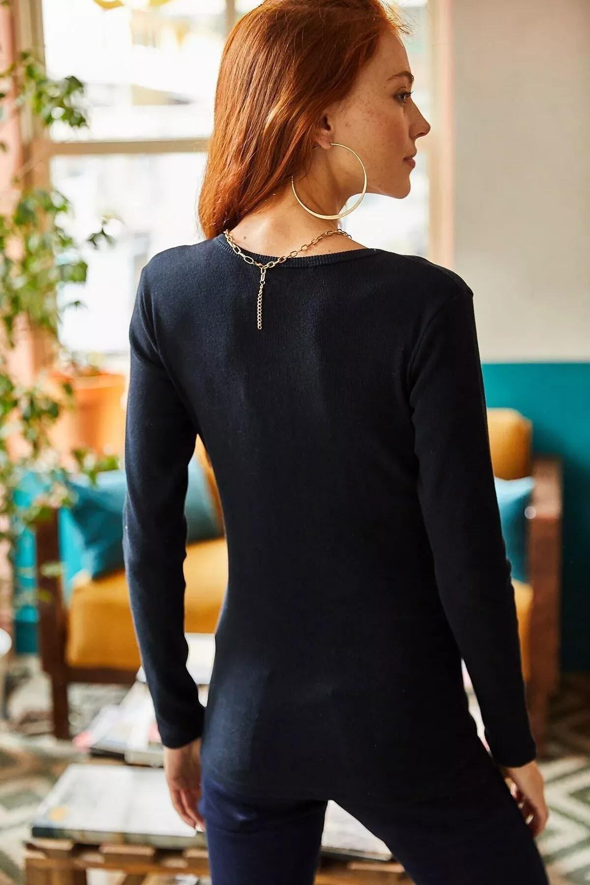 Navy Fitted Blouse, Navy blue, large image number 9