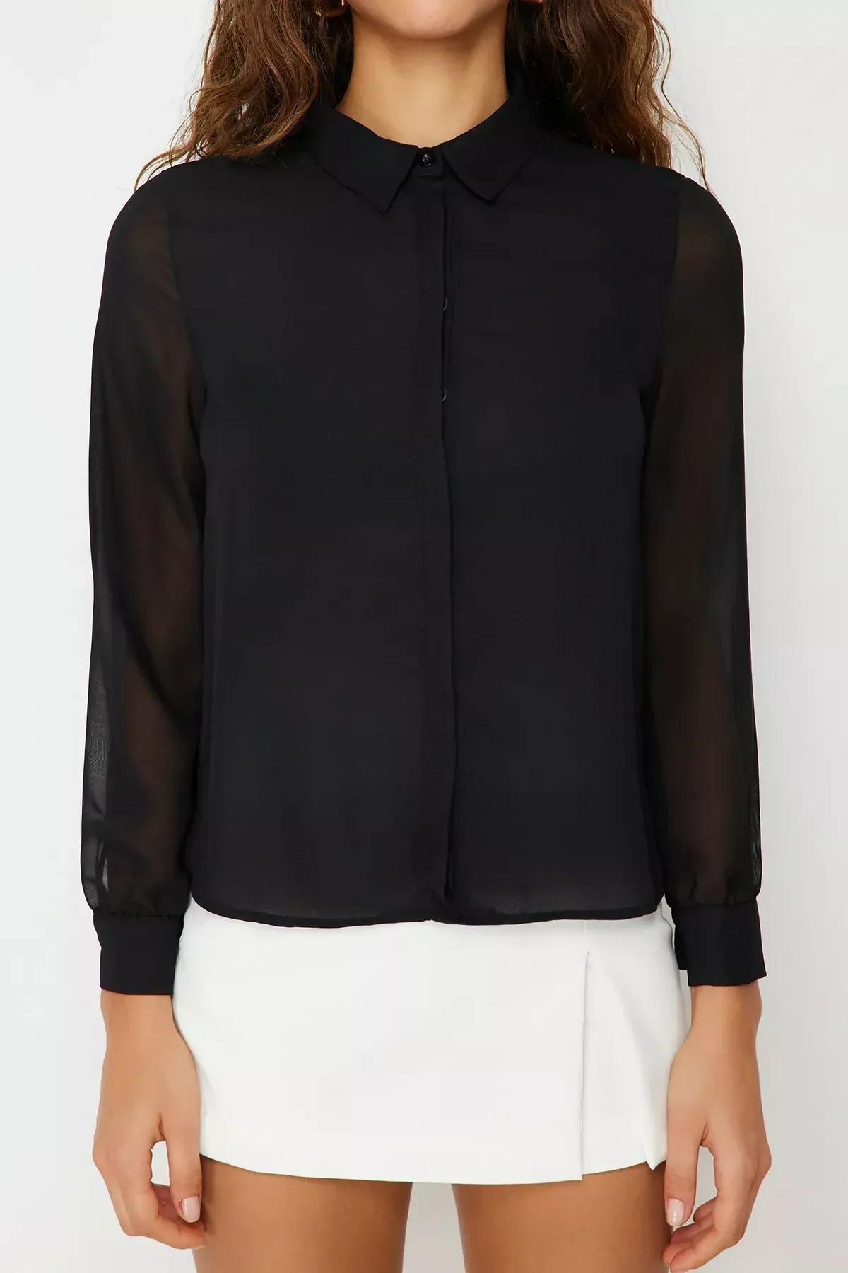 Black Regular Shirt, Black, large image number 3