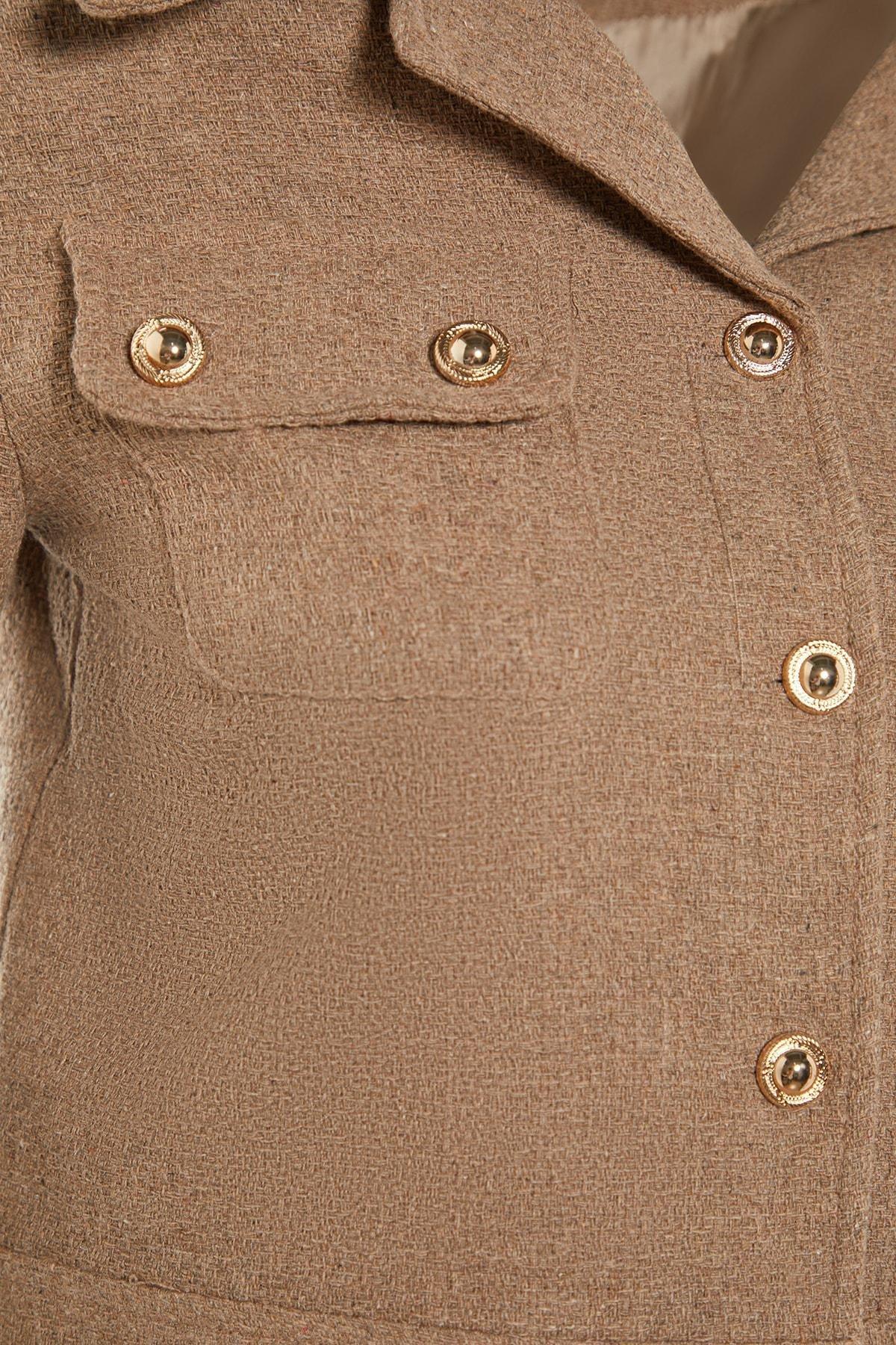 Brown Lapel Collar Blazer, , large image number 5