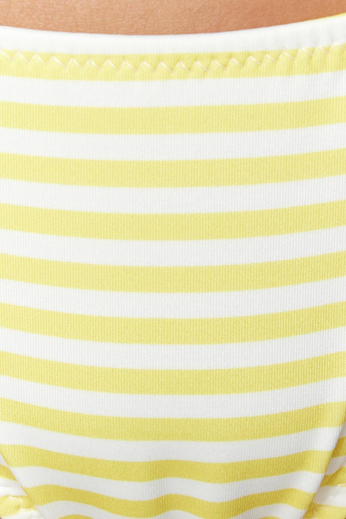 قطعة بيكيني سفلية مخططة، أصفر, Yellow, large image number 4